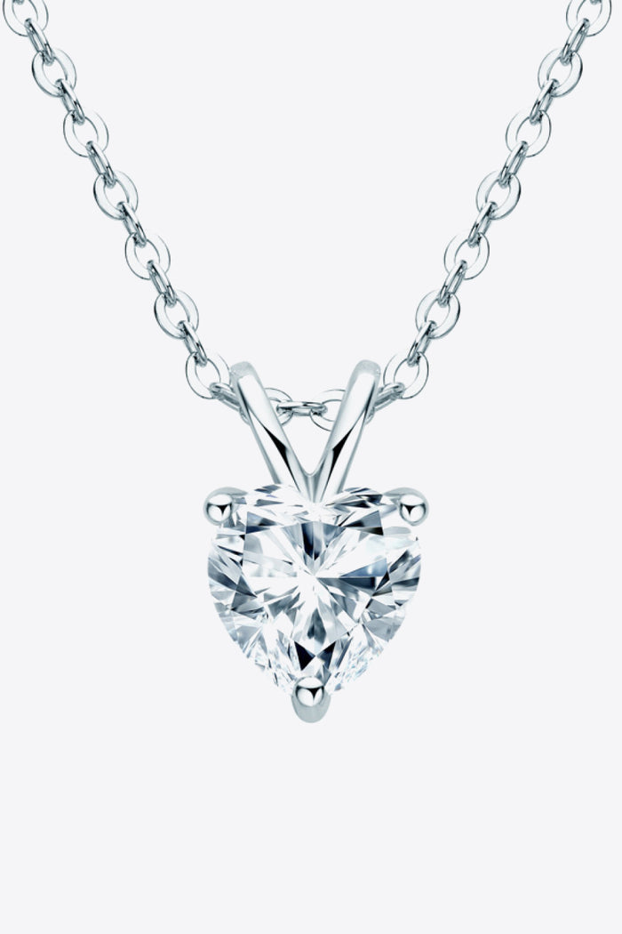 Exquisite 1 Carat Moissanite Heart Necklace - Perfect Gift