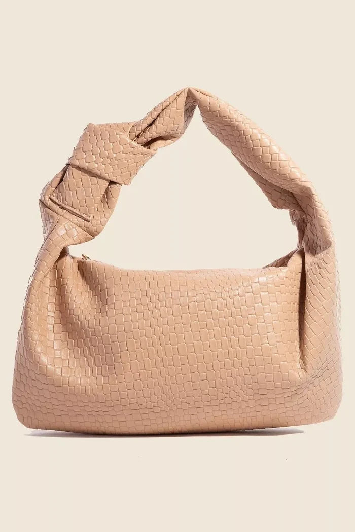 Fame Braided Pattern Knotted Handle Hand Bag