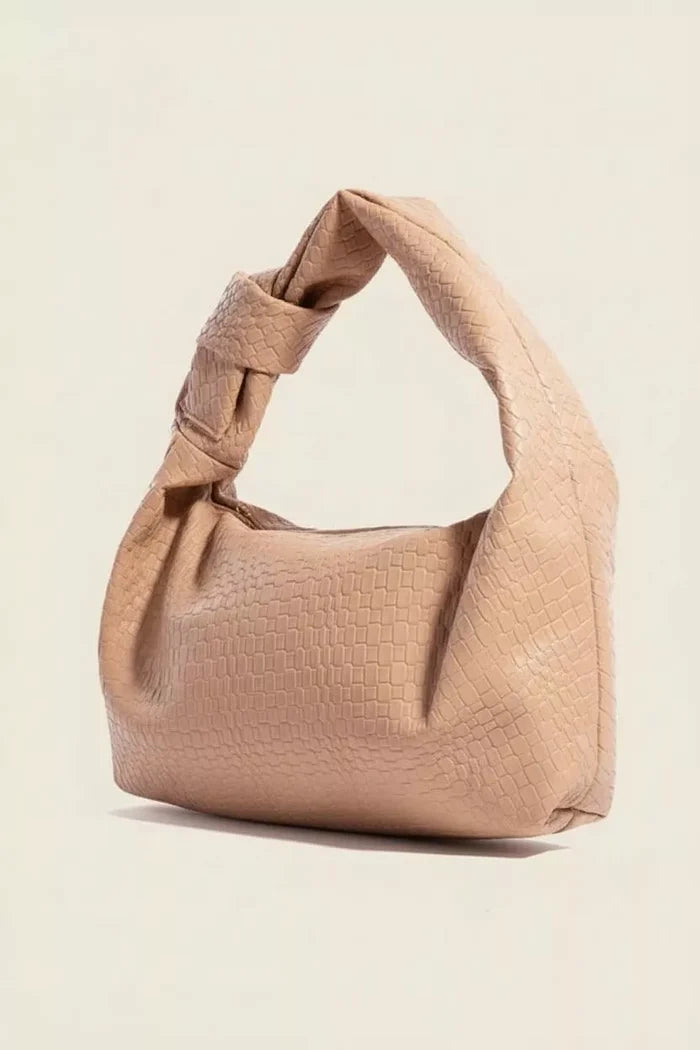 Fame Braided Pattern Knotted Handle Hand Bag