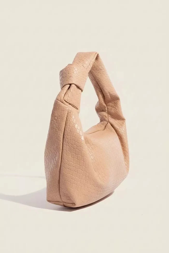 Fame Braided Pattern Knotted Handle Hand Bag