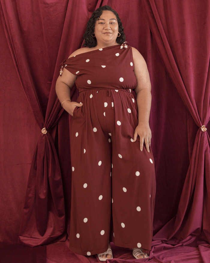 FINAL SALE | Alara Top | Mahogany Polka Dot