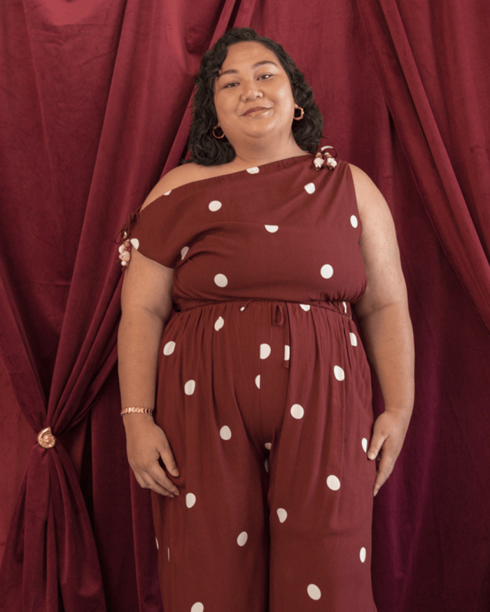FINAL SALE | Alara Top | Mahogany Polka Dot