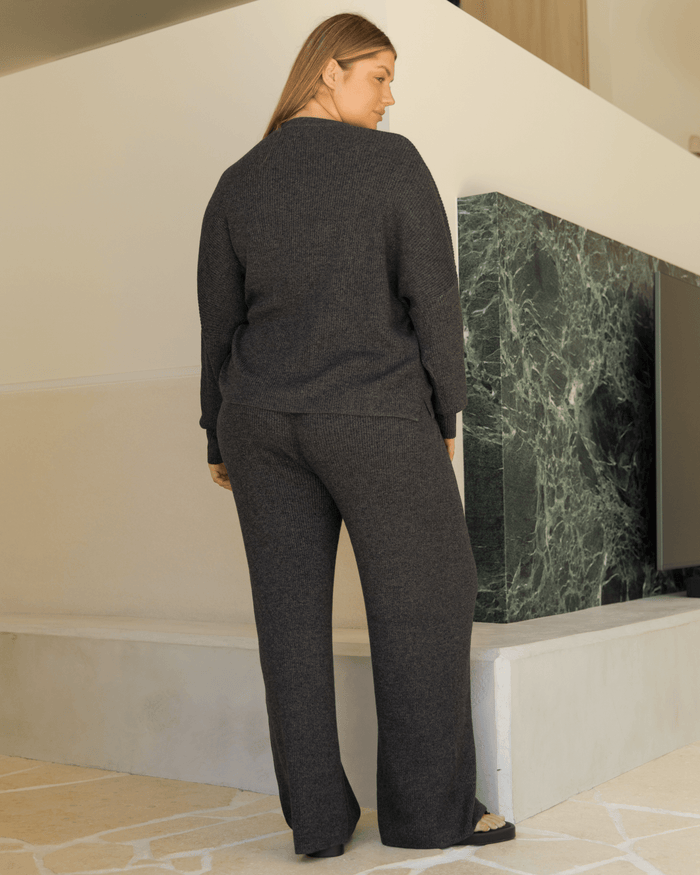 FINAL SALE | Alex Knit Pants | Dark Grey Marle