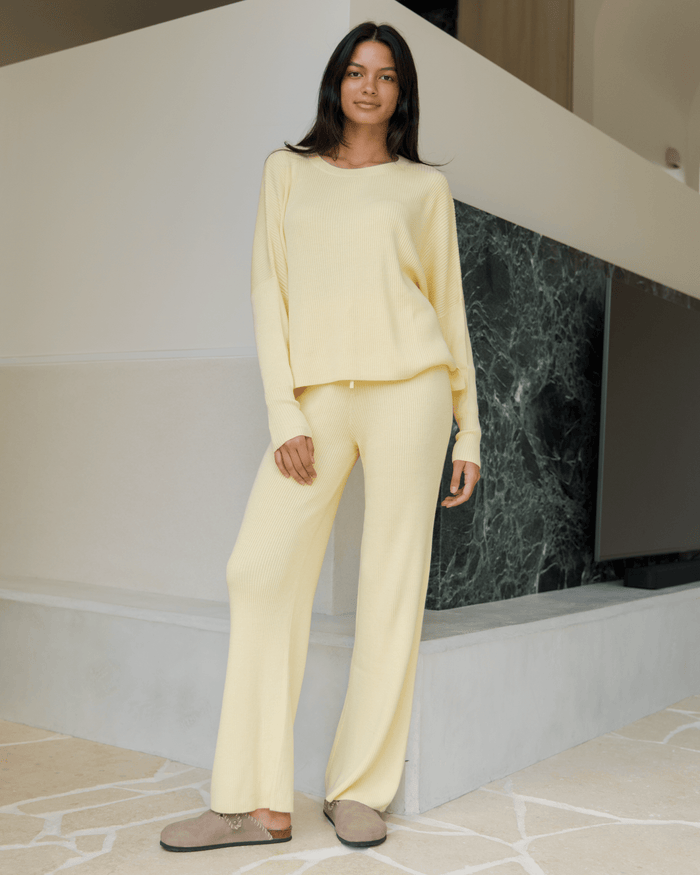 FINAL SALE | Alex Knit Pants | Lemon