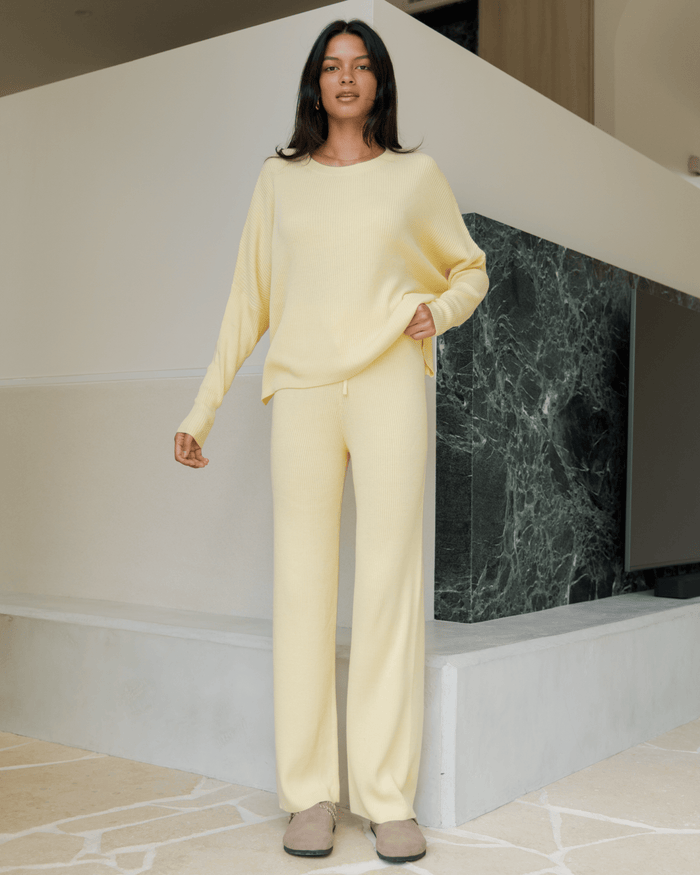 FINAL SALE | Alex Knit Pants | Lemon