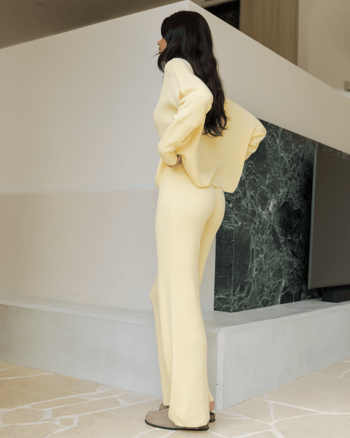 FINAL SALE | Alex Knit Pants | Lemon