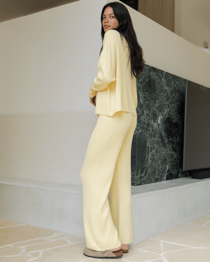 FINAL SALE | Alex Knit Pants | Lemon