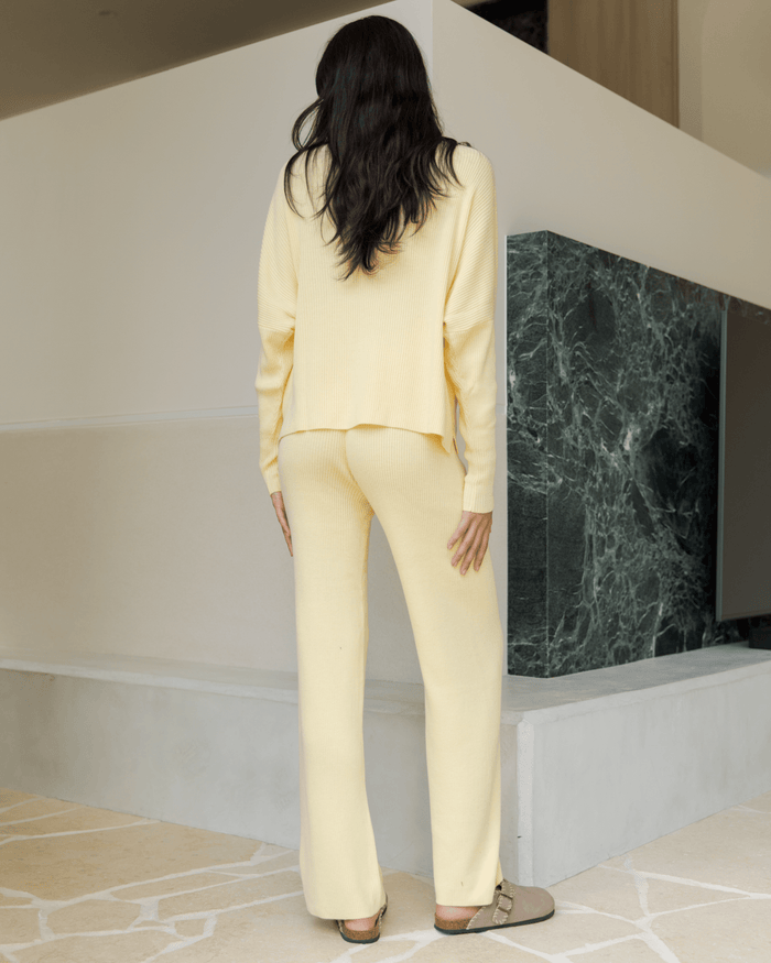 FINAL SALE | Alex Knit Pants | Lemon