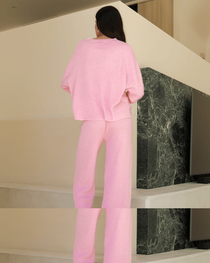 FINAL SALE | Alex Knit Pants | Pink Marle