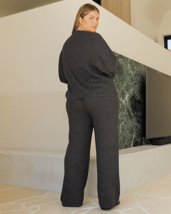 FINAL SALE | Alex Knit Sweater | Dark Grey Marle