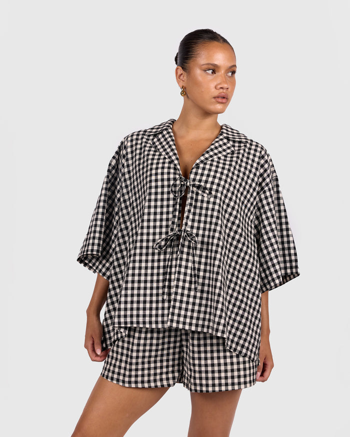 FINAL SALE | Billie Shirt | Black Gingham