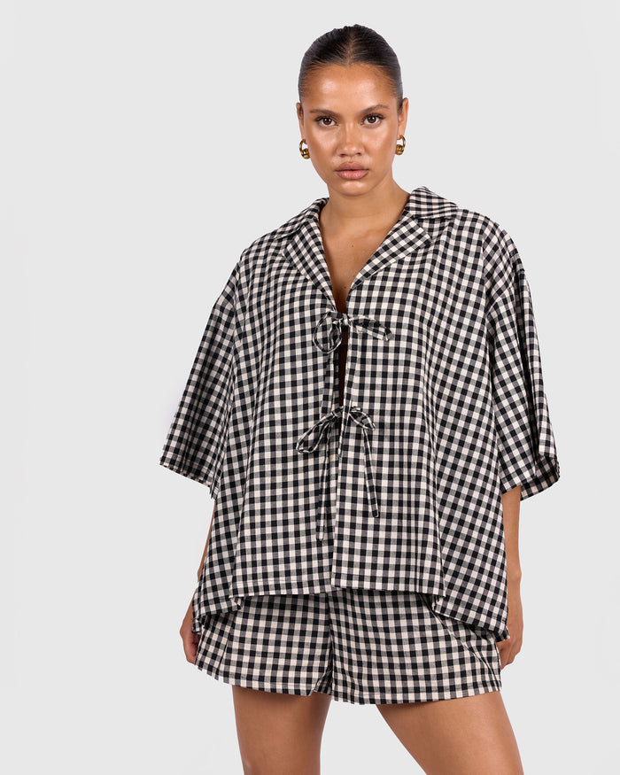 FINAL SALE | Billie Shirt | Black Gingham