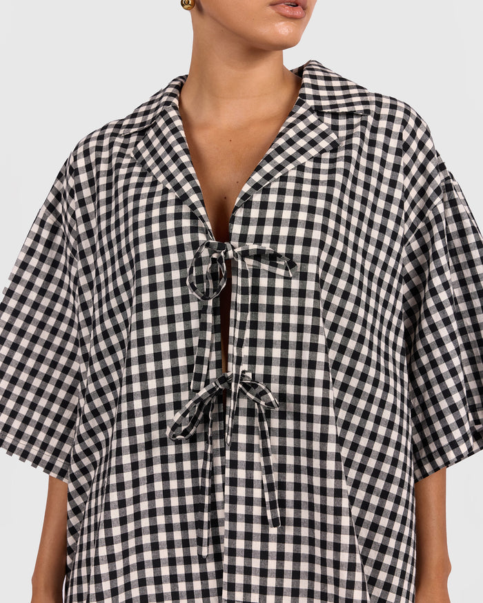 FINAL SALE | Billie Shirt | Black Gingham