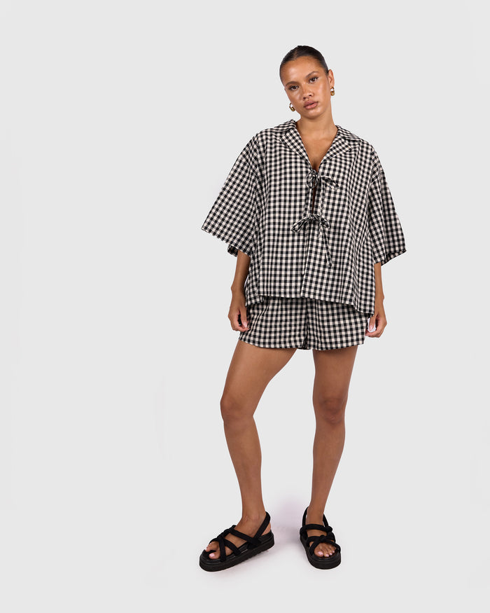 FINAL SALE | Billie Shirt | Black Gingham