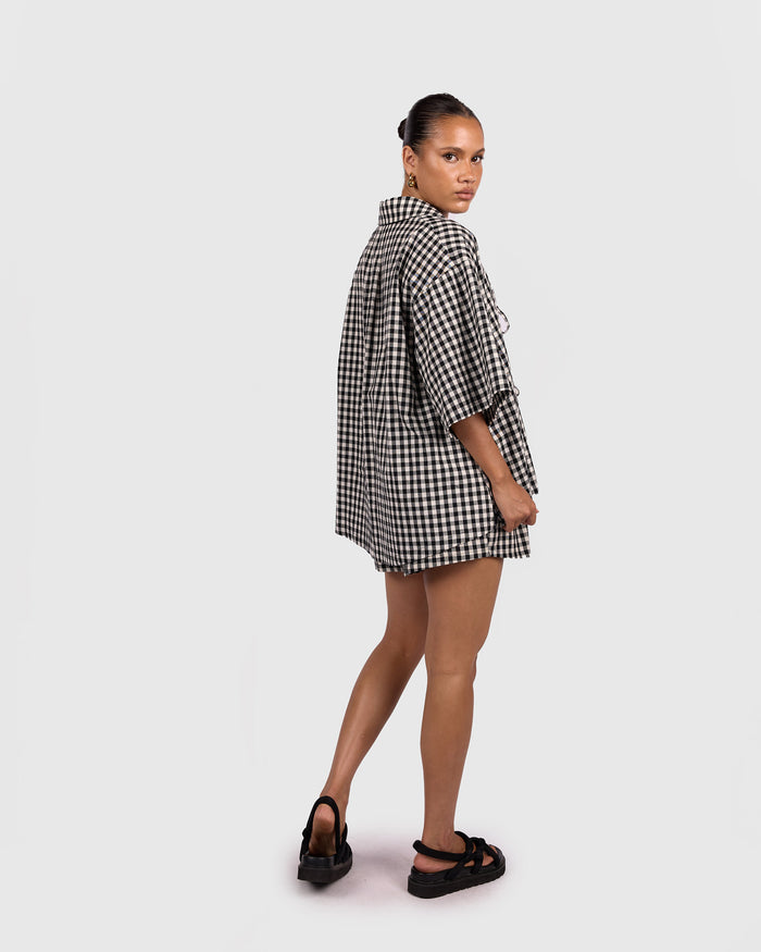 FINAL SALE | Billie Shirt | Black Gingham
