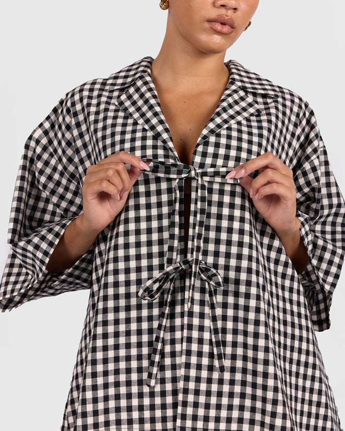 FINAL SALE | Billie Shirt | Black Gingham