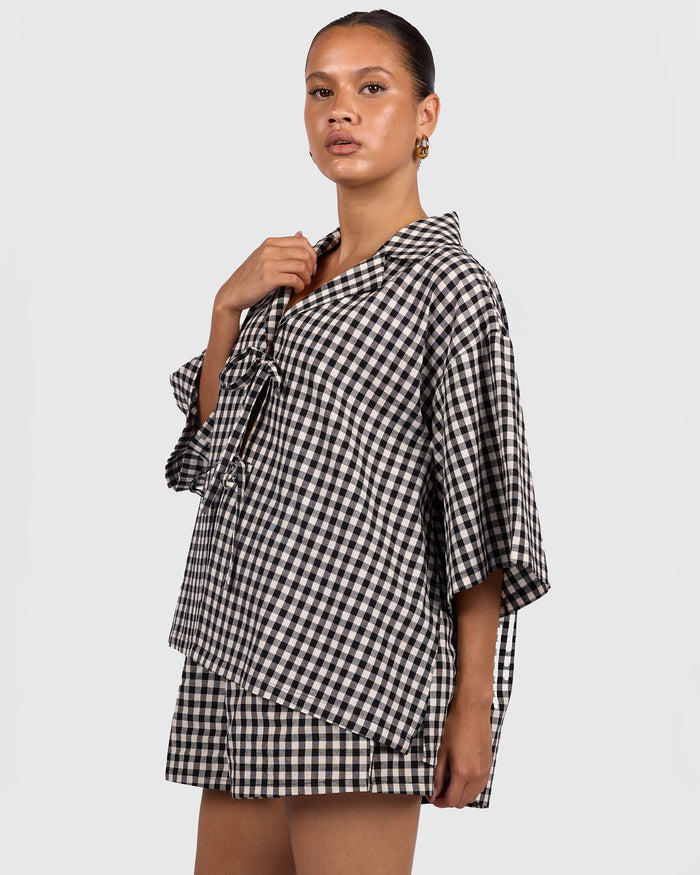 FINAL SALE | Billie Shirt | Black Gingham