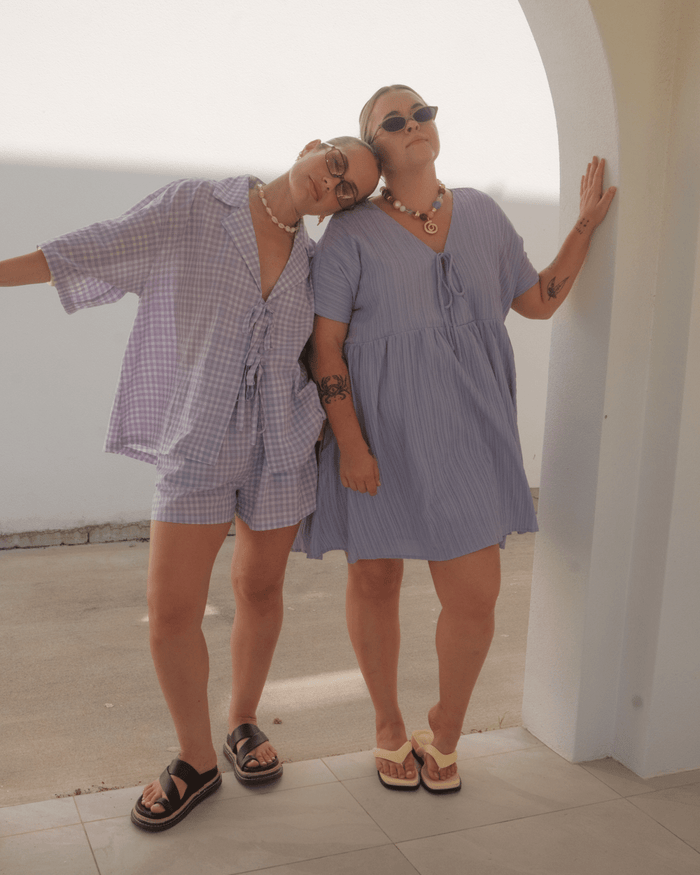 FINAL SALE | Billie Shirt | Lavender Gingham