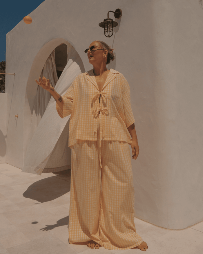 FINAL SALE | Billie Shirt | Lemon Gingham