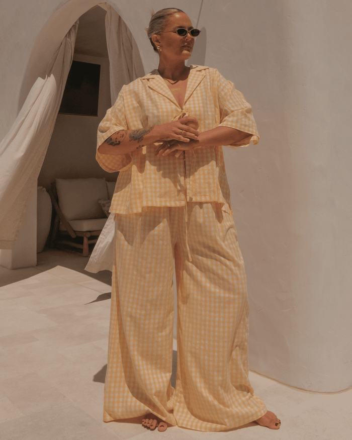 FINAL SALE | Billie Shirt | Lemon Gingham
