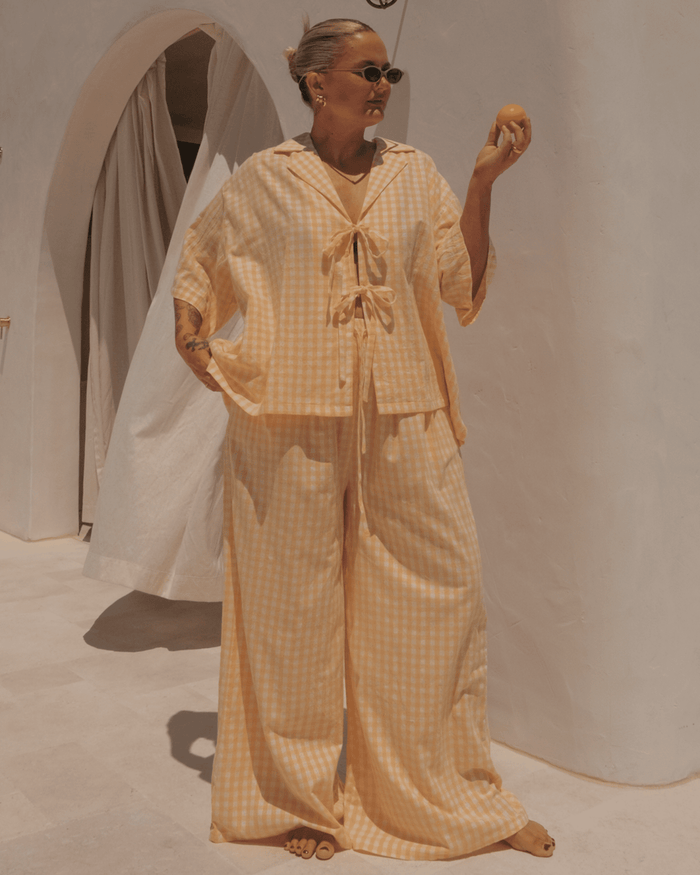 FINAL SALE | Billie Shirt | Lemon Gingham