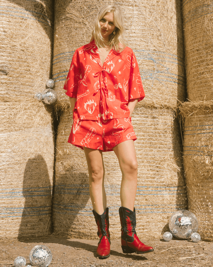 FINAL SALE | Billie Shirt | Red Wild hearts