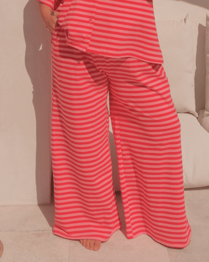 FINAL SALE | Essential Pants | Berry Stripe