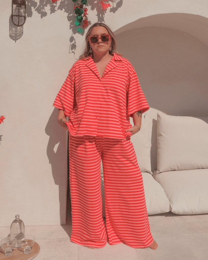 FINAL SALE | Essential Pants | Berry Stripe