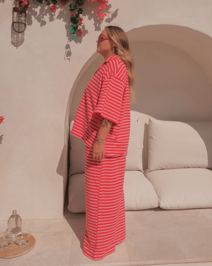 FINAL SALE | Essential Pants | Berry Stripe