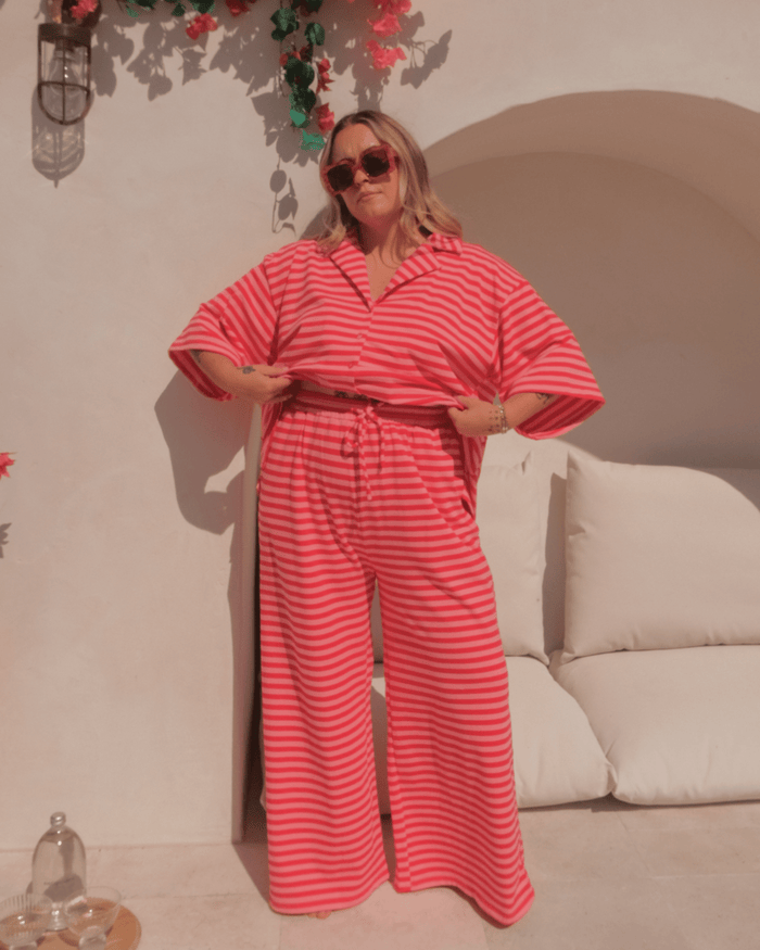 FINAL SALE | Essential Pants | Berry Stripe