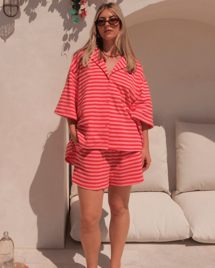 FINAL SALE | Essential Shorts | Berry Stripe