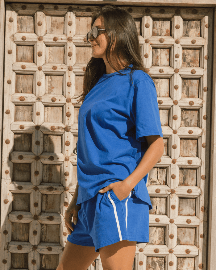FINAL SALE | Essential Shorts | Cobalt Blue & White