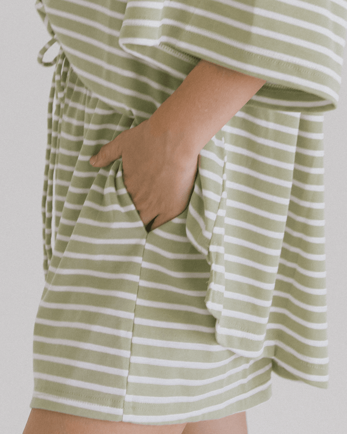 FINAL SALE | Essential Shorts | Green Stripe