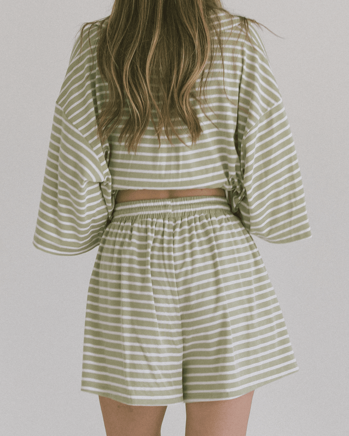 FINAL SALE | Essential Shorts | Green Stripe