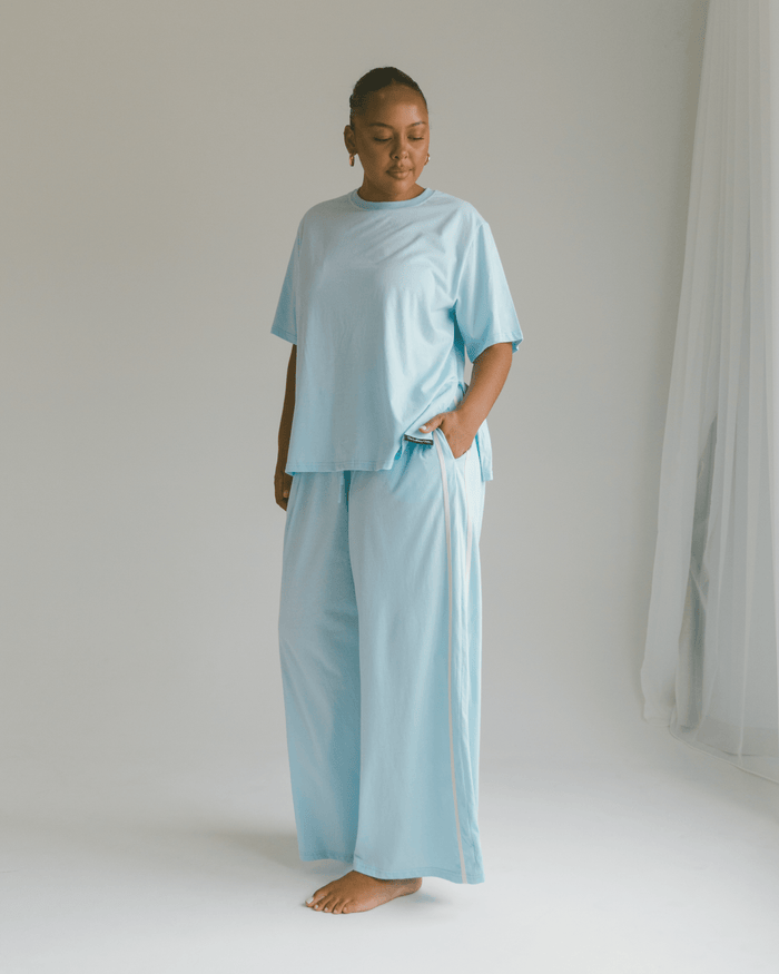 FINAL SALE | Essentials Pants | Blue & Cream