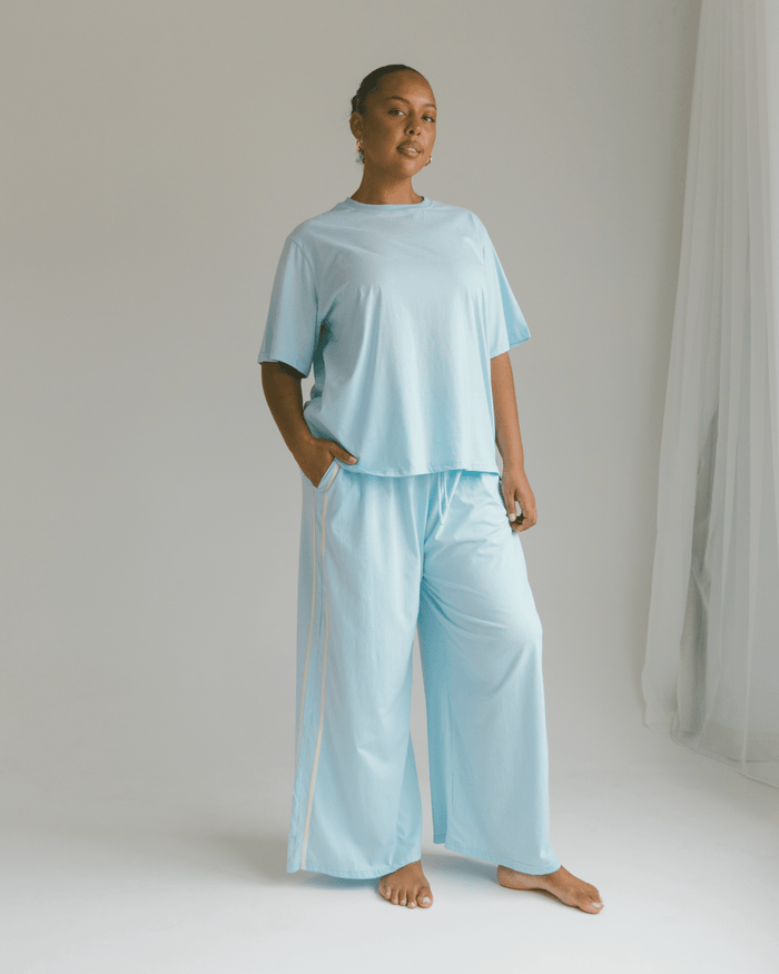 FINAL SALE | Essentials Pants | Blue & Cream