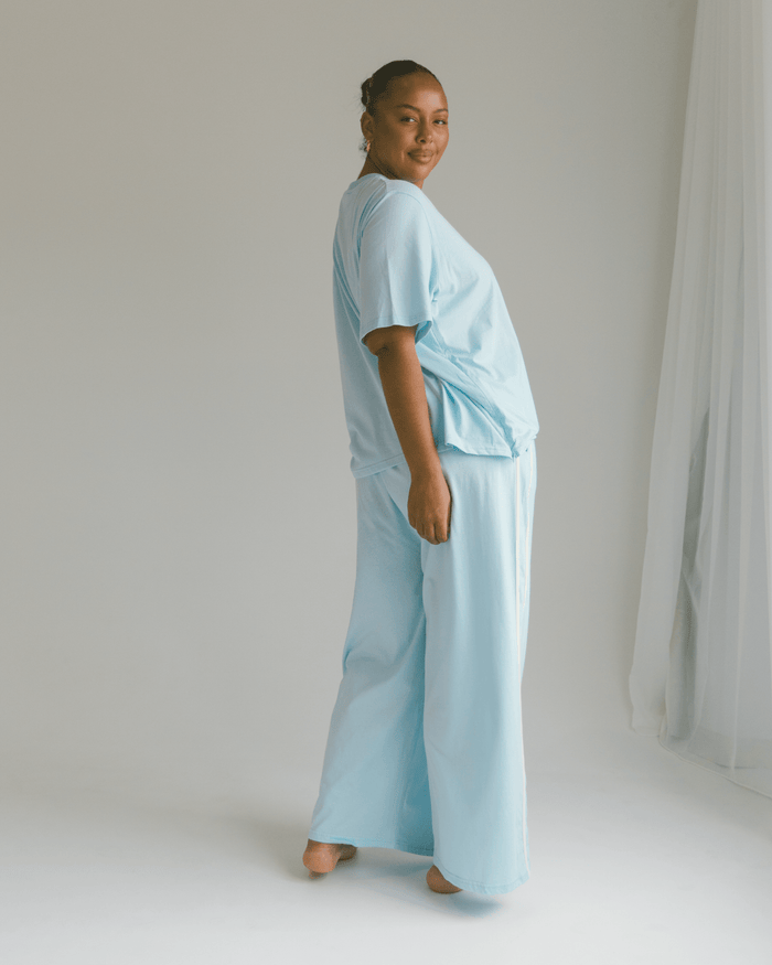 FINAL SALE | Essentials Pants | Blue & Cream