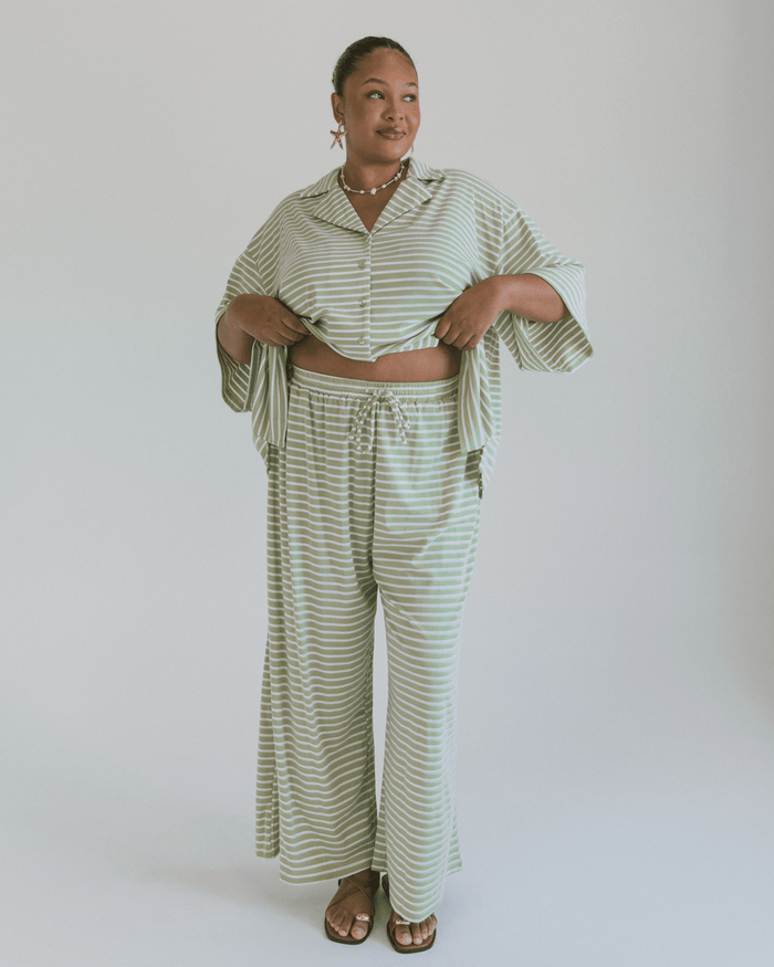 FINAL SALE | Essentials Pants | Green Stripe