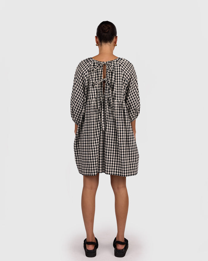 FINAL SALE | Florence Mini Dress | Black Gingham