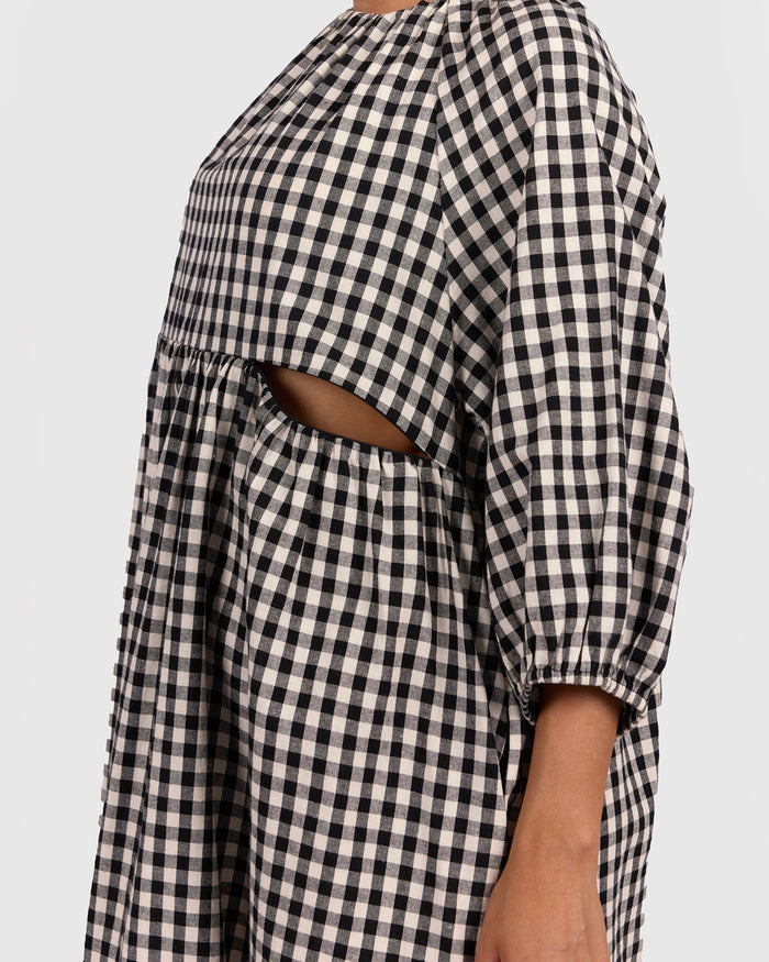 FINAL SALE | Florence Mini Dress | Black Gingham