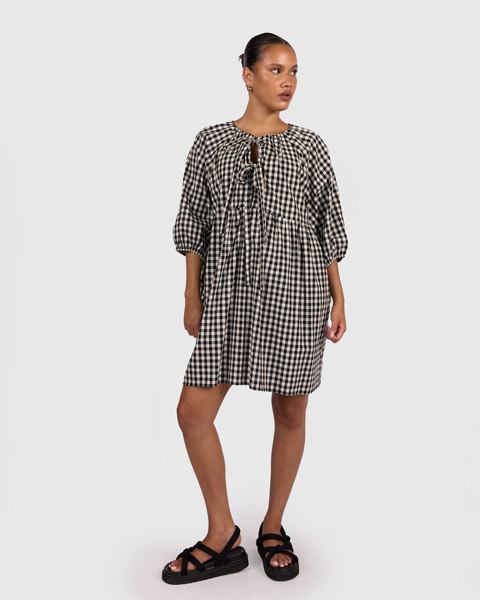 FINAL SALE | Florence Mini Dress | Black Gingham