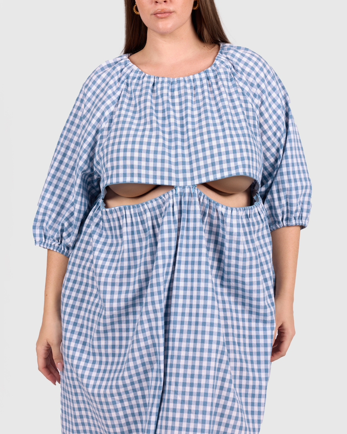 FINAL SALE | Florence Mini Dress | Blue Gingham
