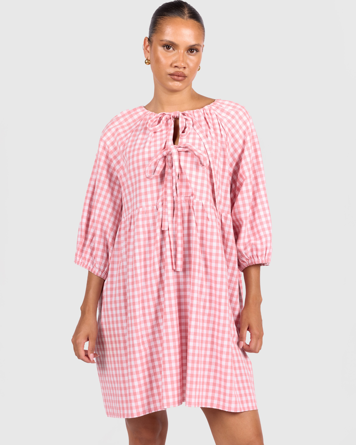 FINAL SALE | Florence Mini Dress | Pink Gingham