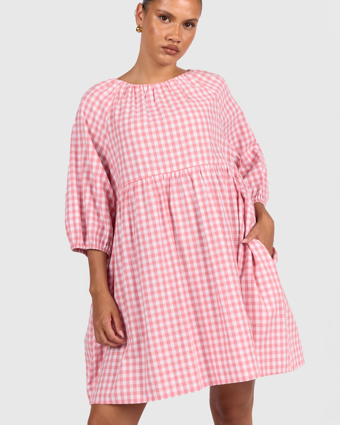 FINAL SALE | Florence Mini Dress | Pink Gingham