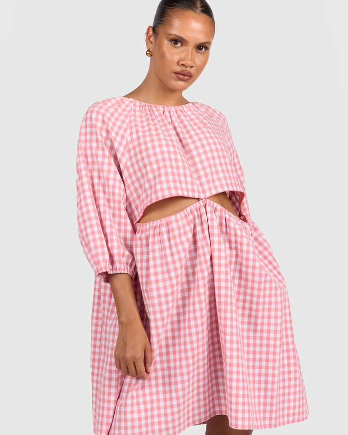 FINAL SALE | Florence Mini Dress | Pink Gingham