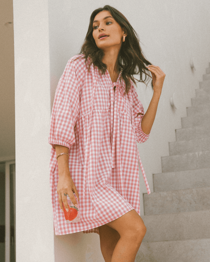 FINAL SALE | Florence Mini Dress | Pink Gingham