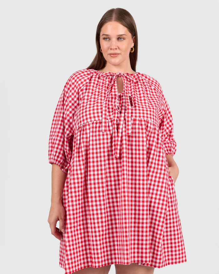FINAL SALE | Florence Mini Dress | Red Gingham