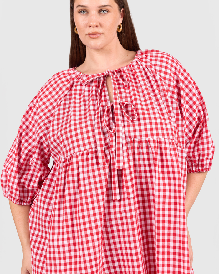 FINAL SALE | Florence Mini Dress | Red Gingham
