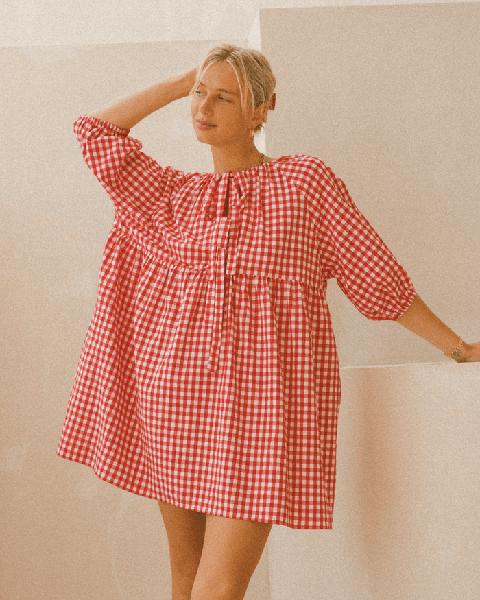 FINAL SALE | Florence Mini Dress | Red Gingham
