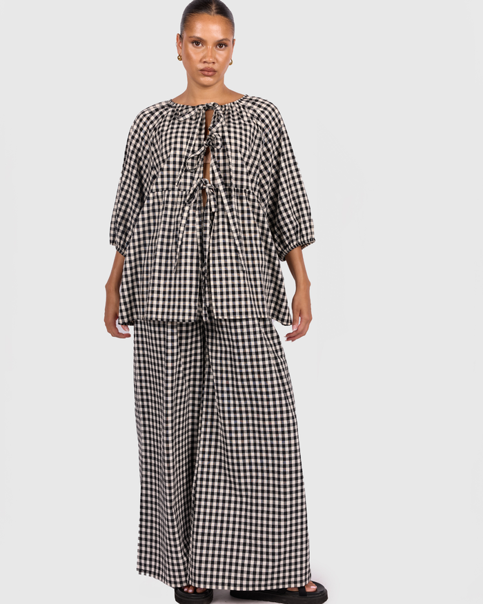 FINAL SALE | Florence Top | Black Gingham